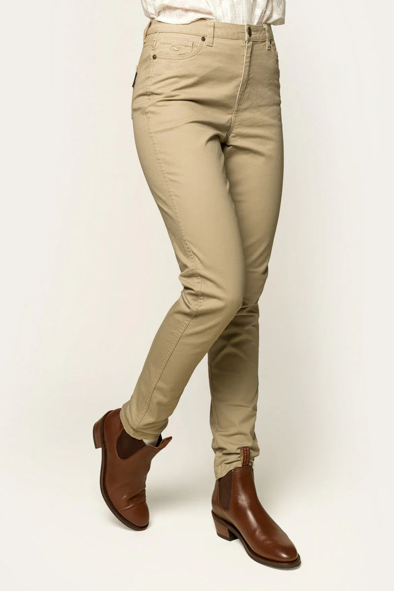 Mackenzie Womens 5 Pocket Stretch Drill Jean - Khaki