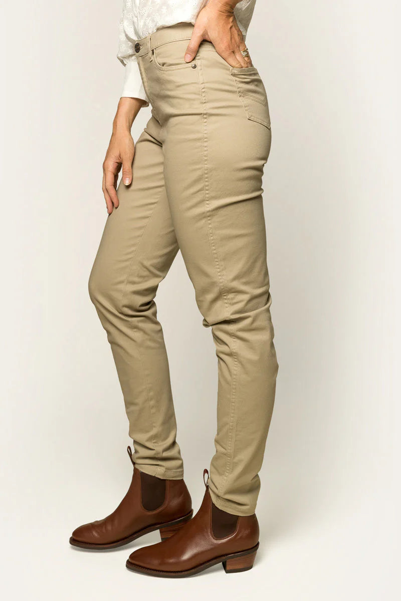 Mackenzie Womens 5 Pocket Stretch Drill Jean - Khaki