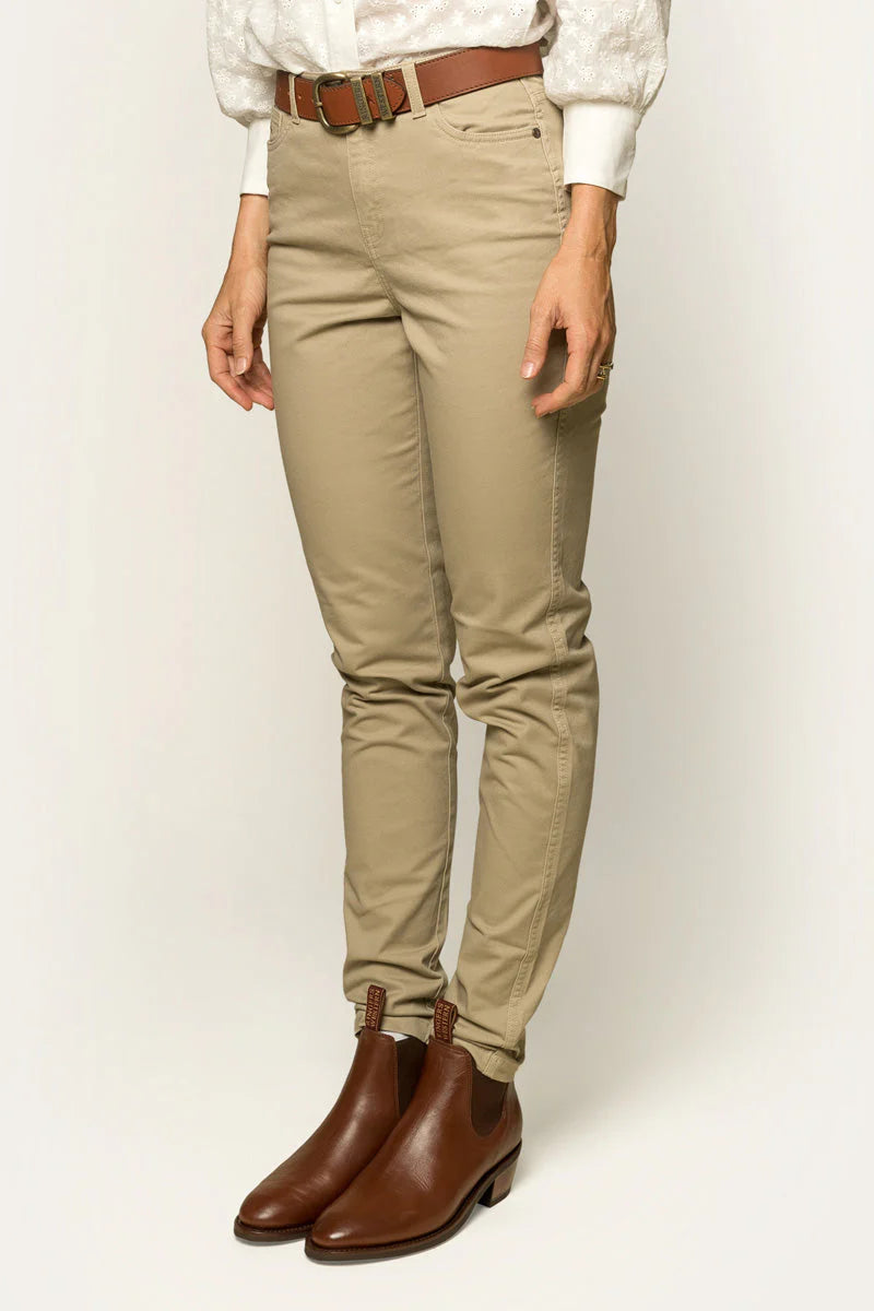 Mackenzie Womens 5 Pocket Stretch Drill Jean - Khaki
