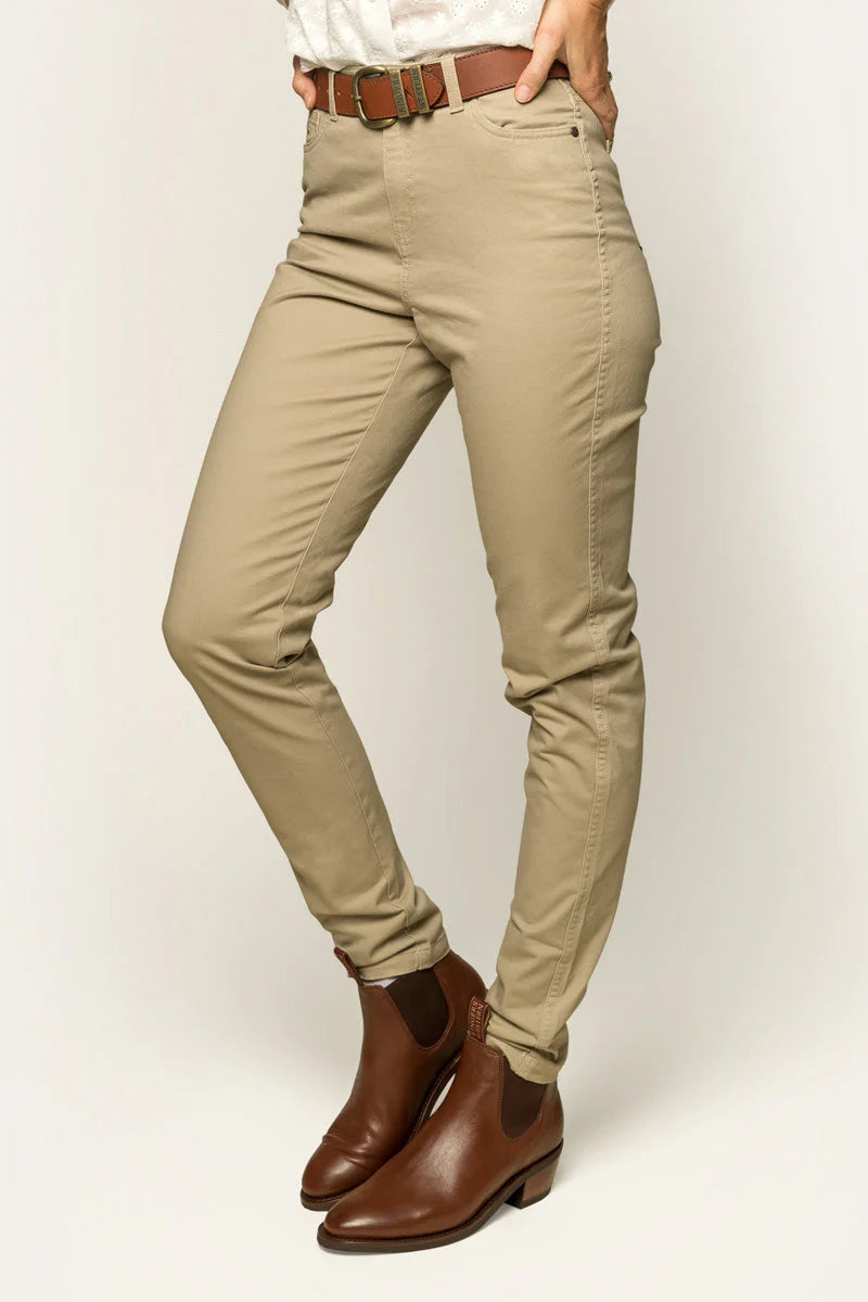 Mackenzie Womens 5 Pocket Stretch Drill Jean - Khaki