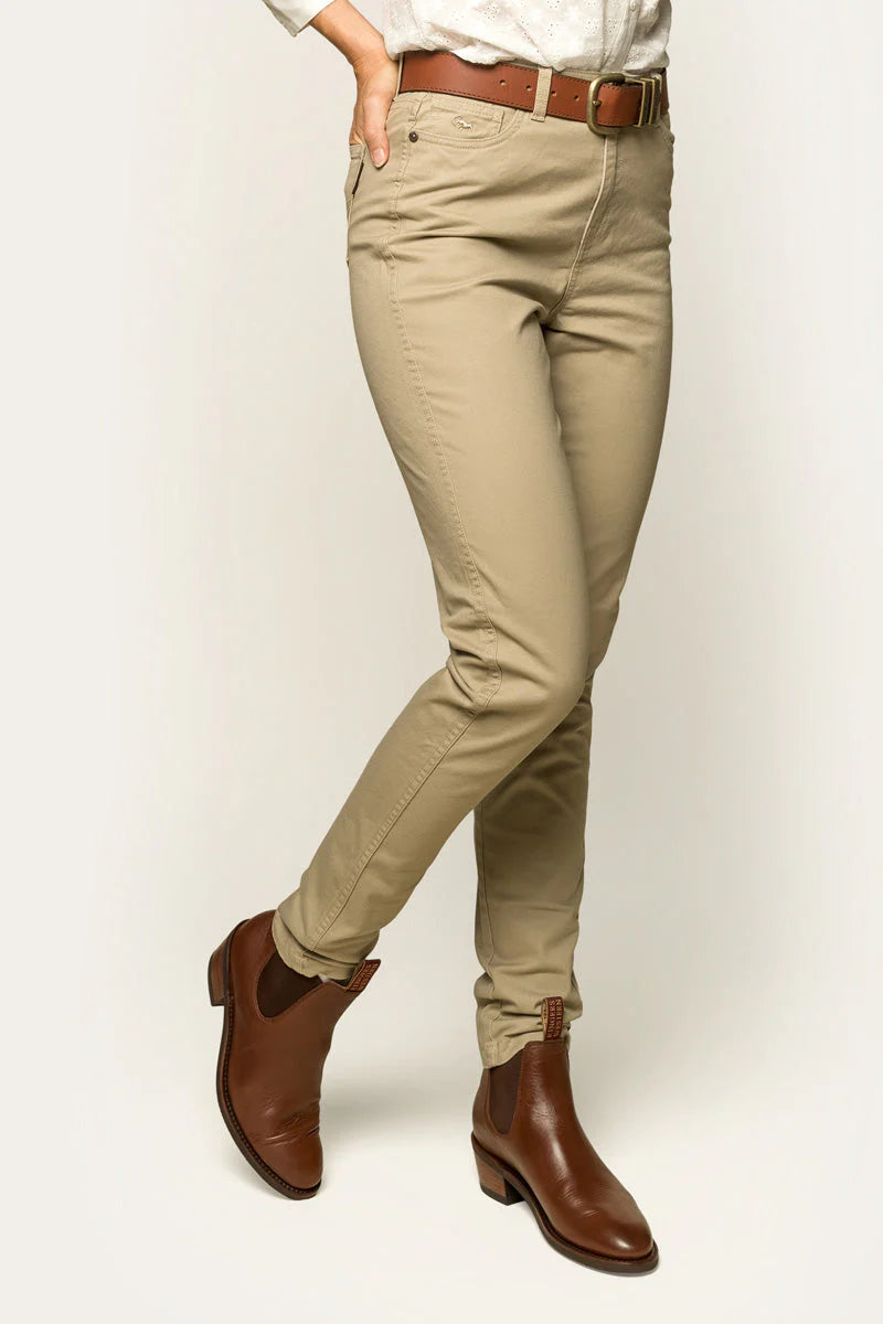 Mackenzie Womens 5 Pocket Stretch Drill Jean - Khaki