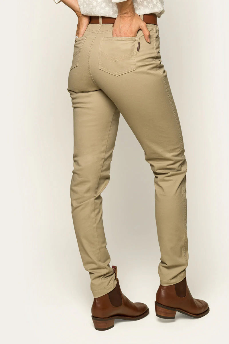 Mackenzie Womens 5 Pocket Stretch Drill Jean - Khaki