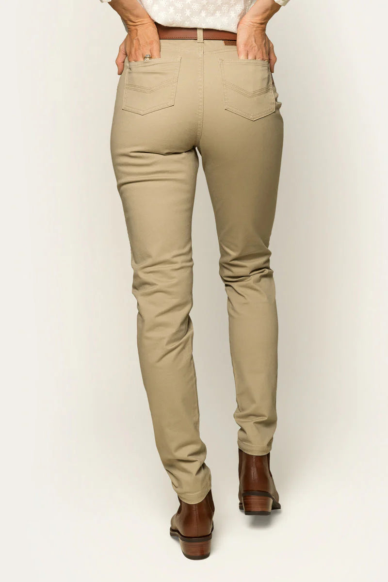 Mackenzie Womens 5 Pocket Stretch Drill Jean - Khaki