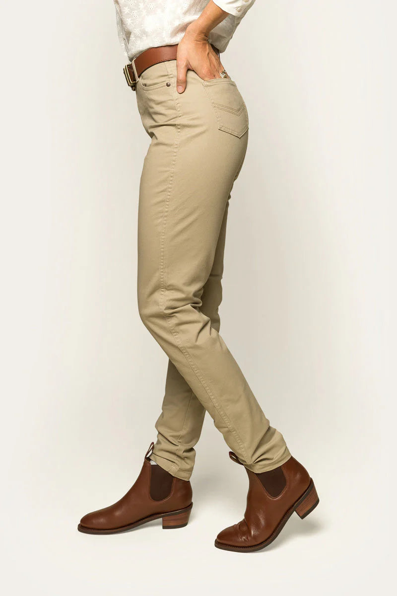 Mackenzie Womens 5 Pocket Stretch Drill Jean - Khaki