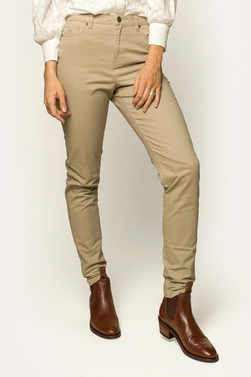 Mackenzie Womens 5 Pocket Stretch Drill Jean - Khaki