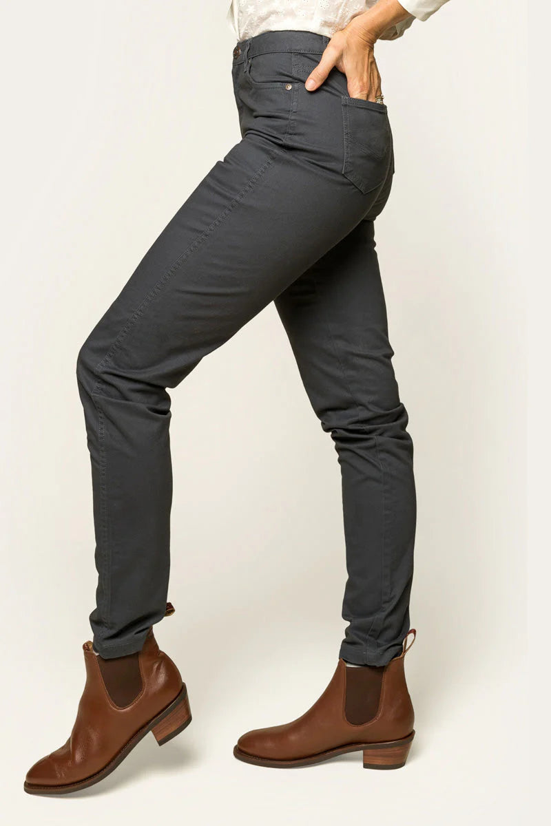 Mackenzie Womens 5 Pocket Stretch Drill Jean - Steel Blue