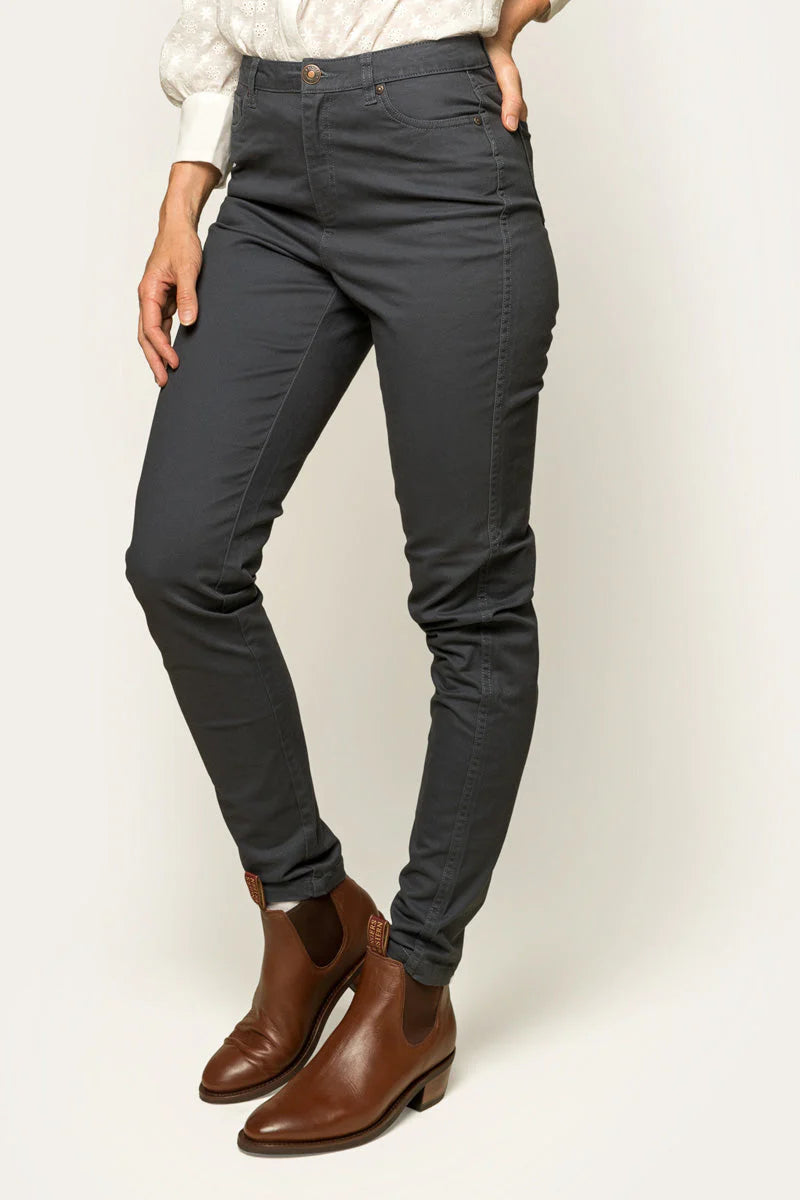 Mackenzie Womens 5 Pocket Stretch Drill Jean - Steel Blue
