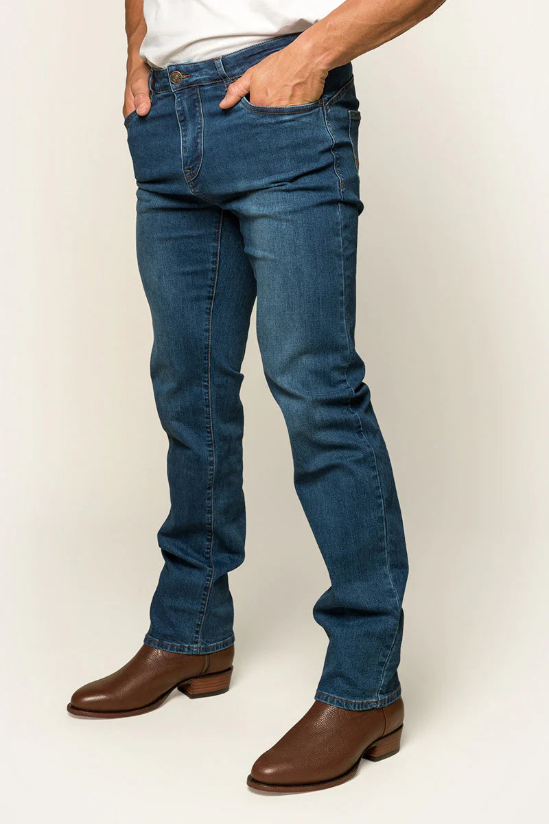 Mitchell Mens Straight Leg Jean - Mid Blue