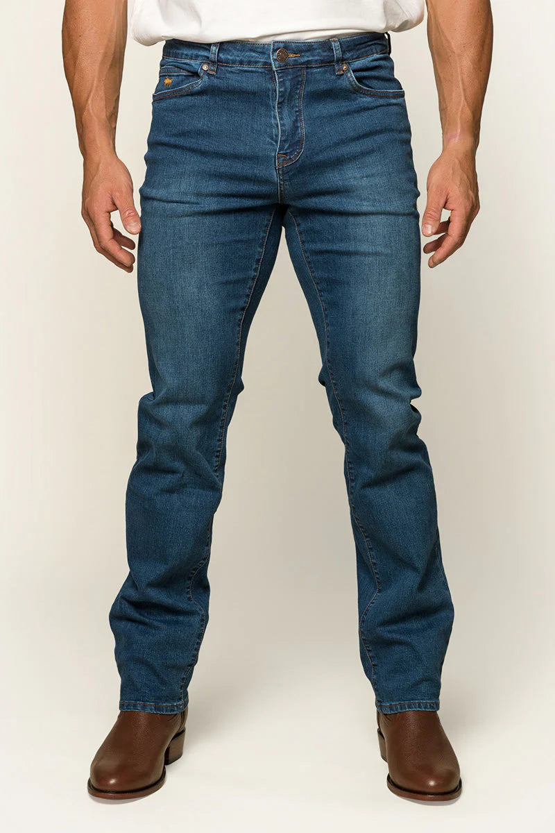 Mitchell Mens Straight Leg Jean - Mid Blue