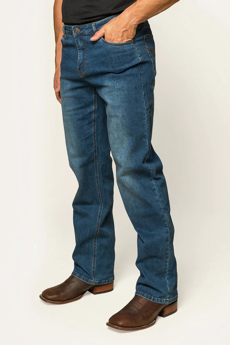 Sturt Mens Relaxed Leg Jean - Mid Blue - Ringers Western Toowoomba