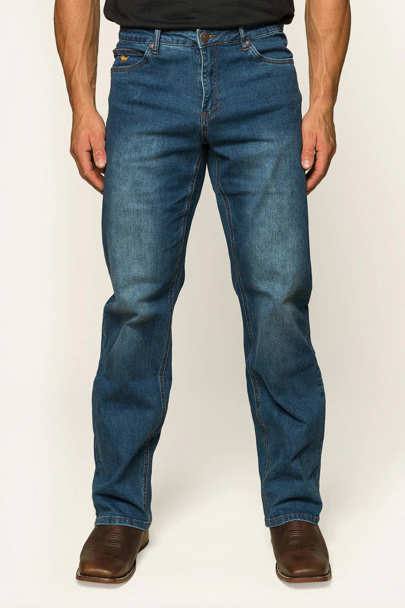 Sturt Mens Relaxed Leg Jean - Mid Blue - Ringers Western Toowoomba