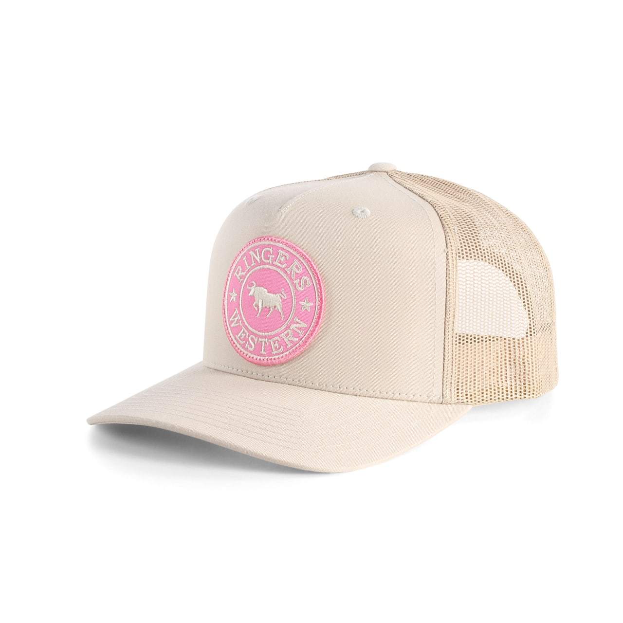 SIGNATURE BULL TRUCKER BONE WITH PINK & BONE PATCH - Ringers Western Toowoomba