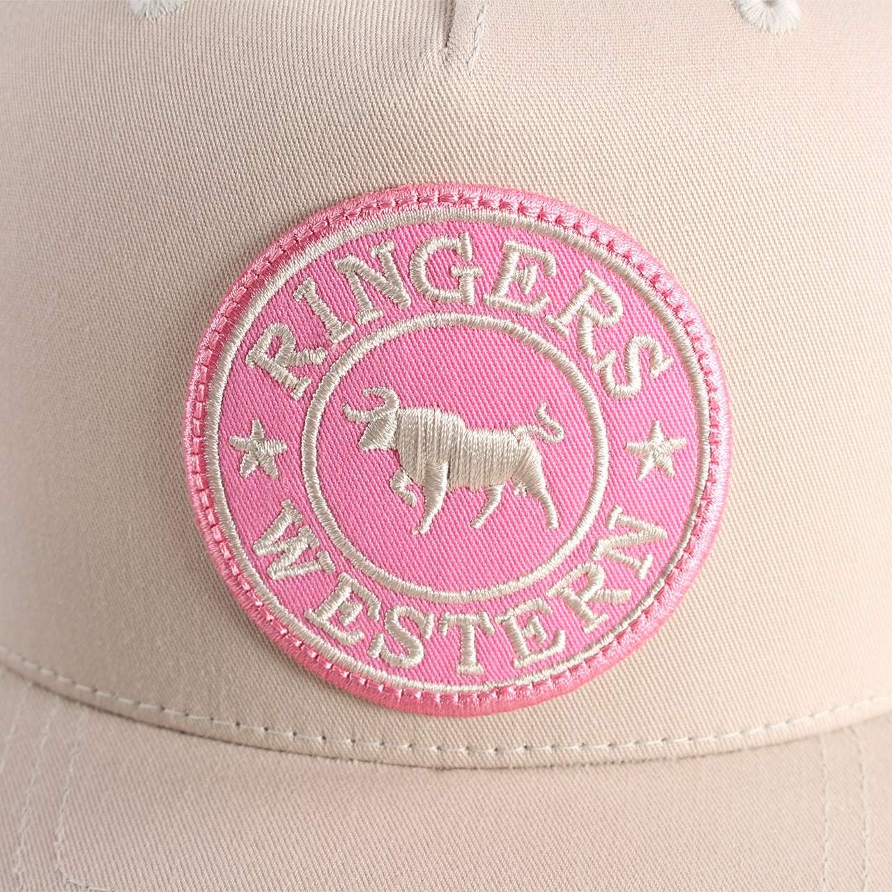 SIGNATURE BULL TRUCKER BONE WITH PINK & BONE PATCH - Ringers Western Toowoomba