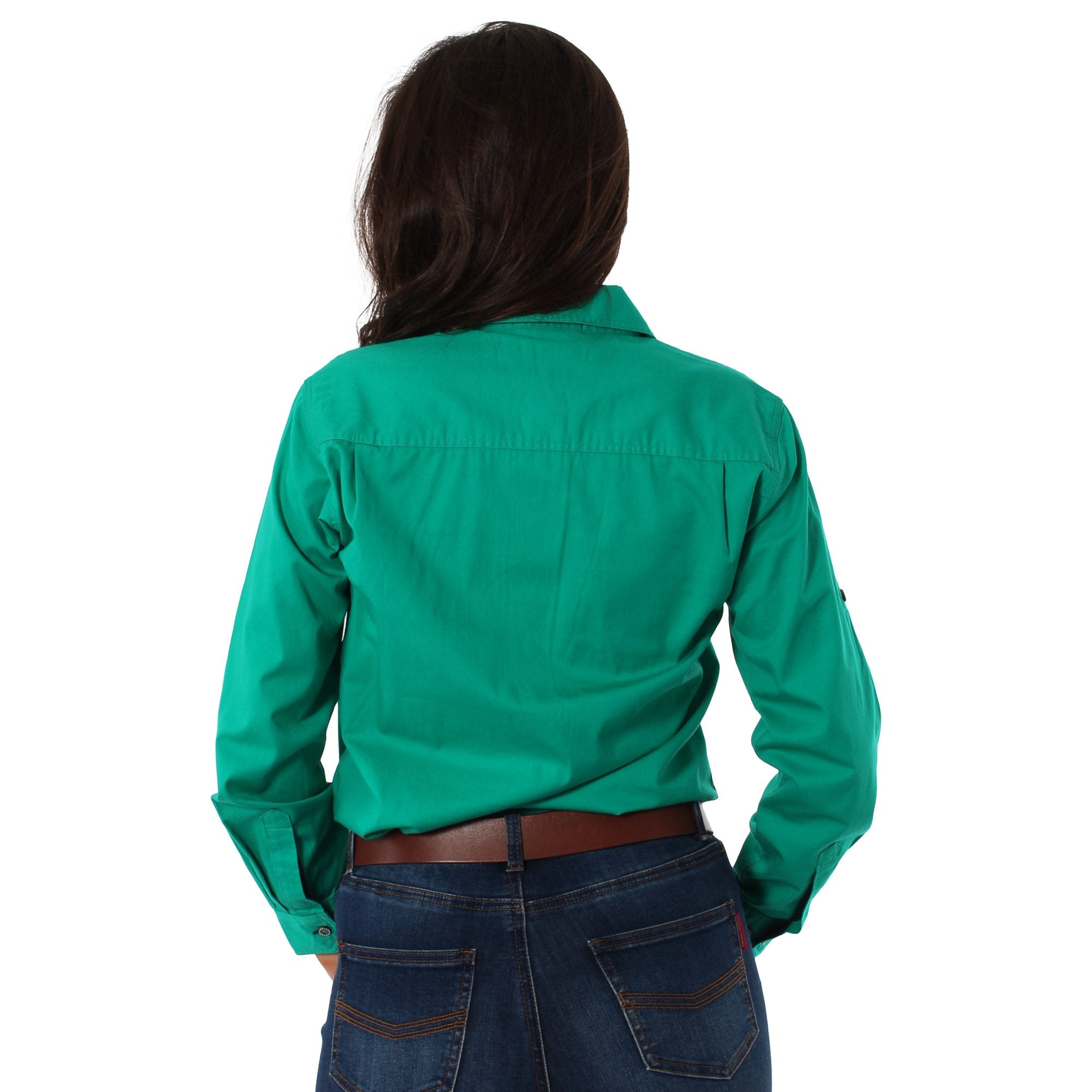 Pentecost River Womens Full Button Work Shirt - Green