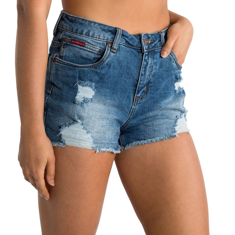 Jessie Womens Mid Rise Ripped Denim Short - True Blue - Ringers Western Toowoomba
