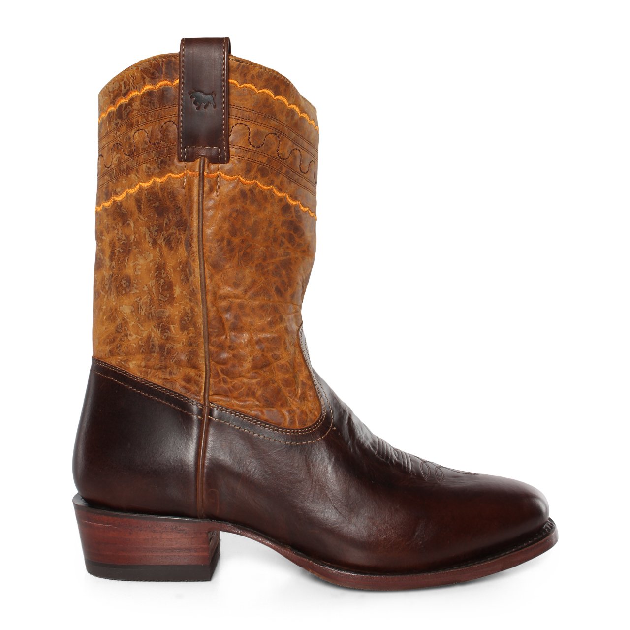 DAVIDSON MENS CUBAN HEEL BOOT - BURNT BROWN - Ringers Western Toowoomba