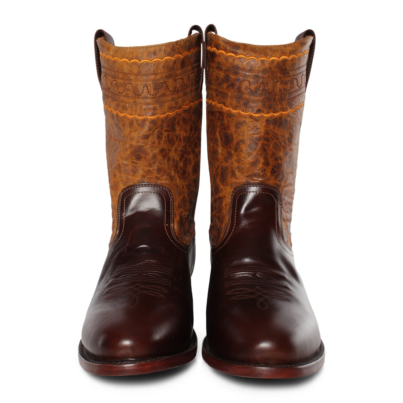 DAVIDSON MENS CUBAN HEEL BOOT - BURNT BROWN - Ringers Western Toowoomba