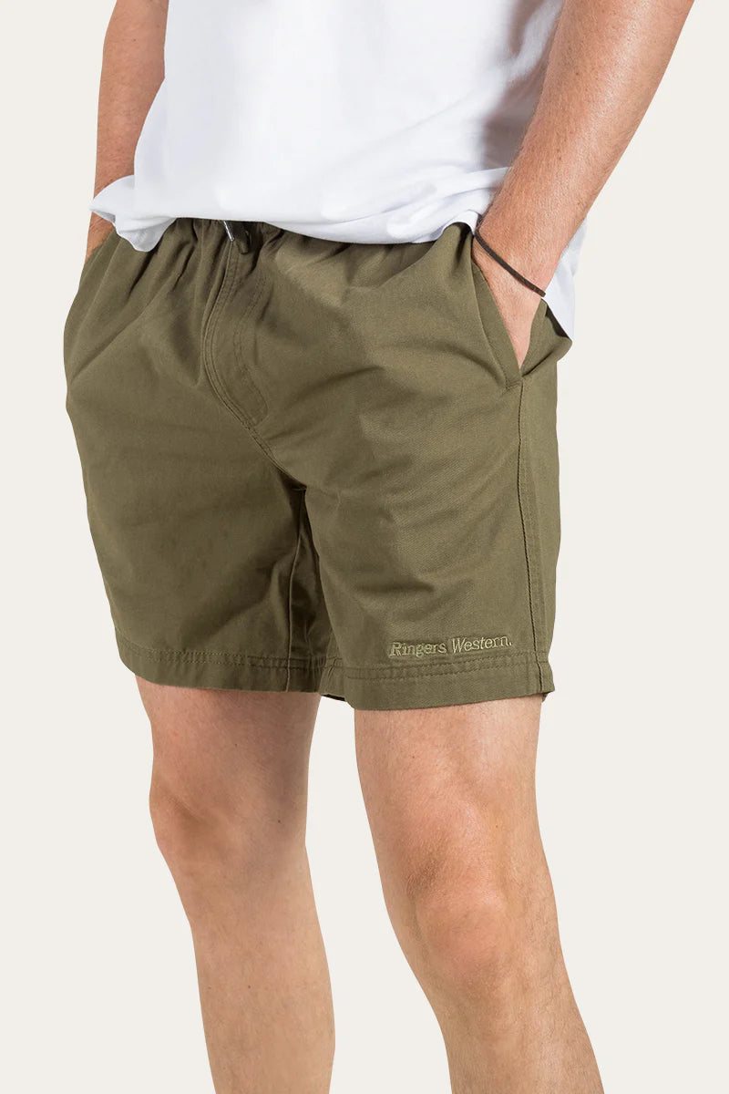 Elmwood Mens Elastic Waist Short - Olive