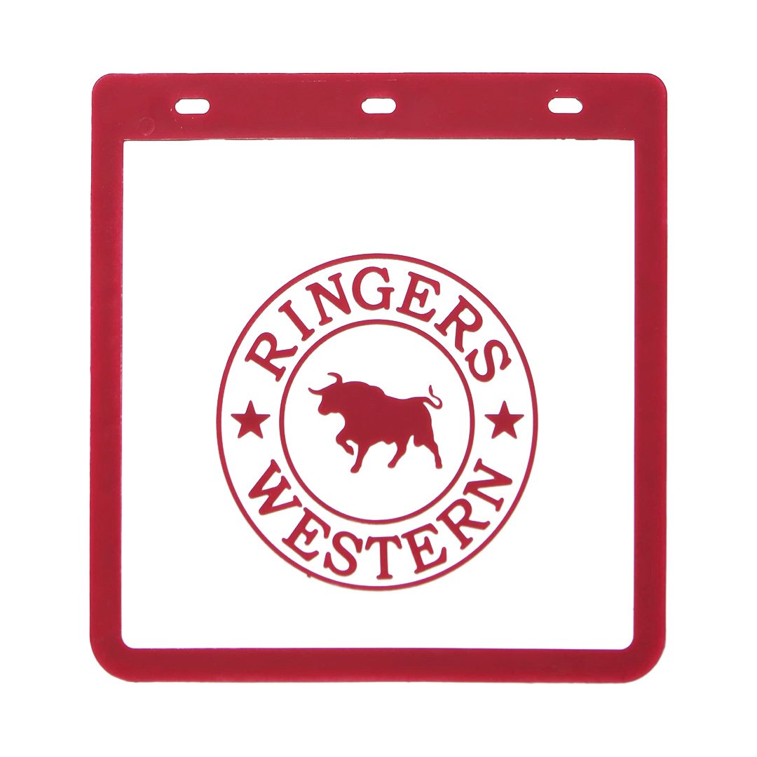 RW MUD FLAPS - WHITE/BURGUNDY - Ringers Western Toowoomba