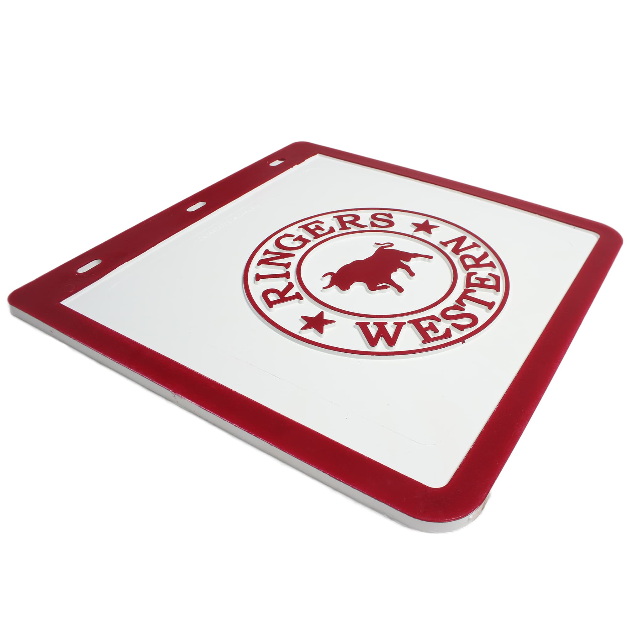 RW MUD FLAPS - WHITE/BURGUNDY - Ringers Western Toowoomba