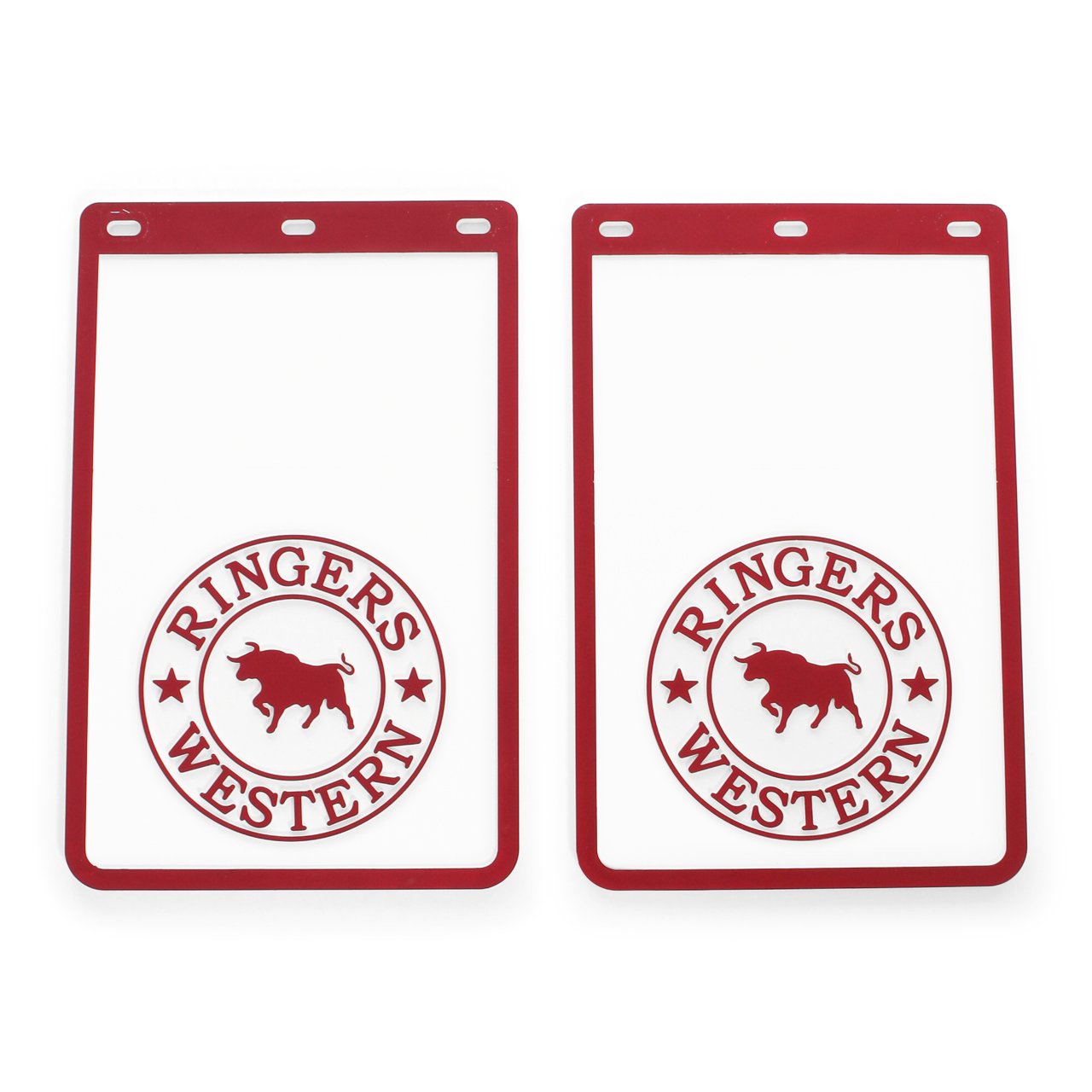 RW 4WD MUD FLAPS - WHITE/BURGUNDY - Ringers Western Toowoomba