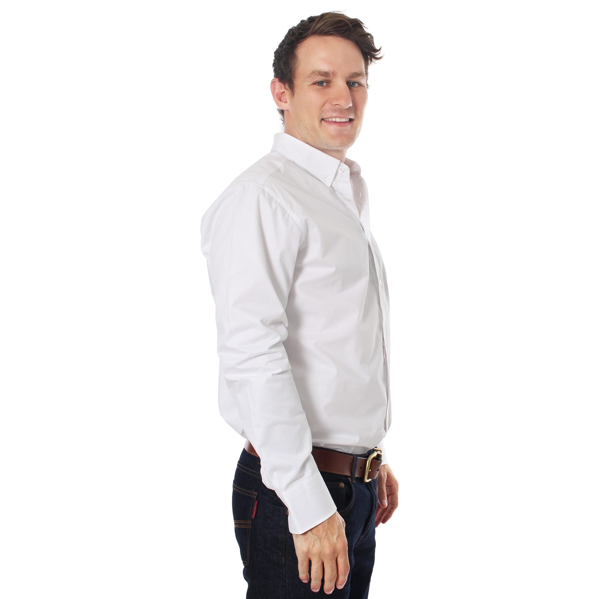 Heritage Mens Plain Dress Shirt - White