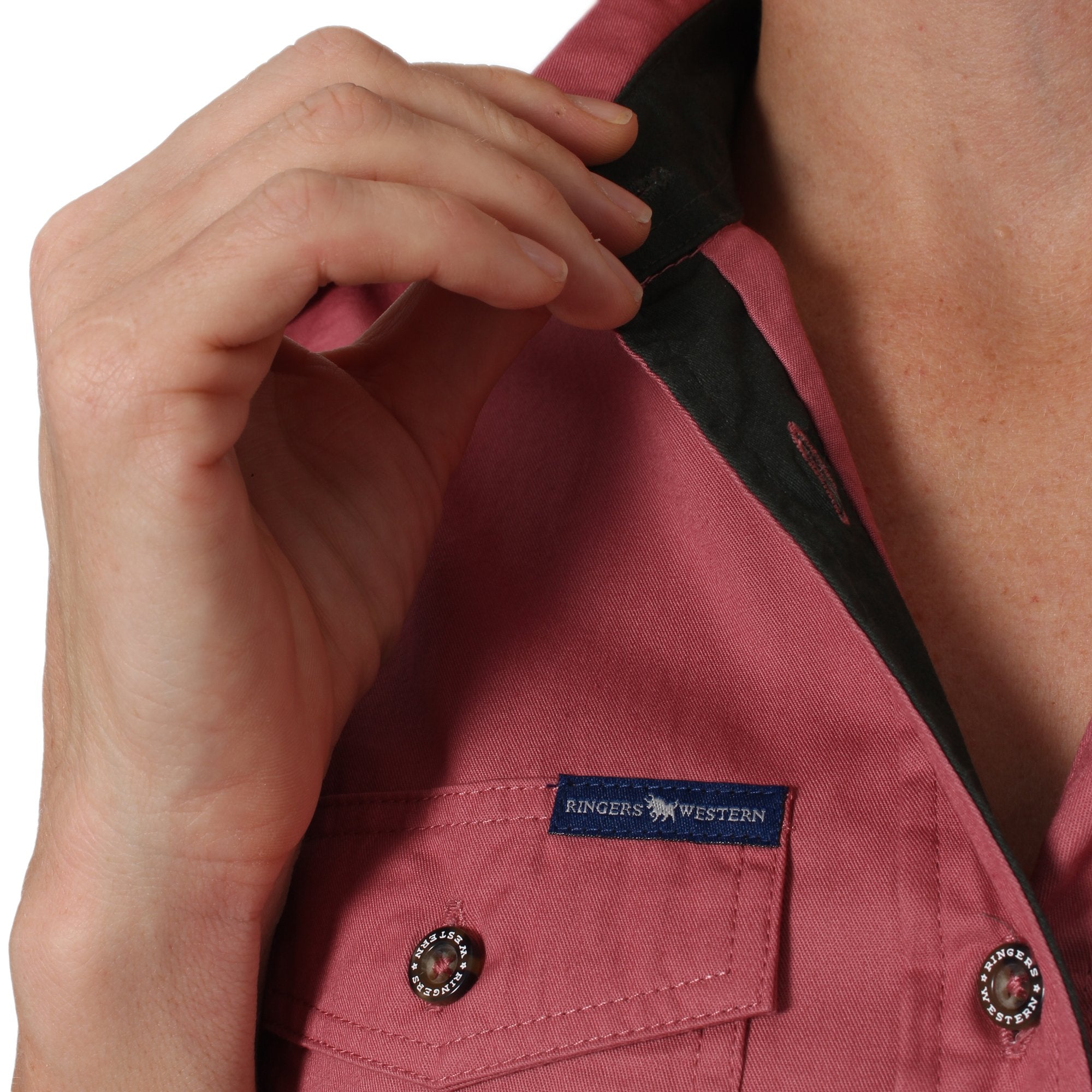 Pentecost River Womens Half Button Work Shirt - Dusty Rose