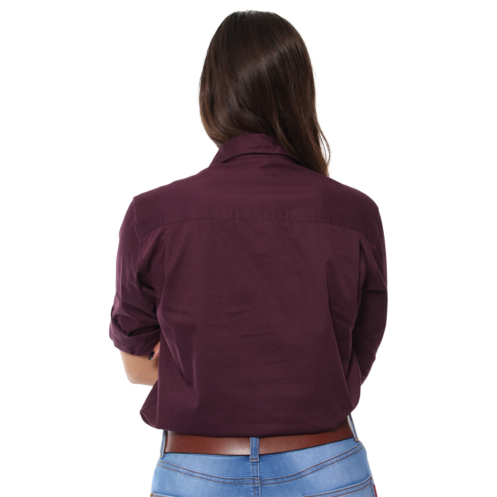 Pentecost River Womens Half Button Work Shirt - Aubergine - Ringers Western Toowoomba