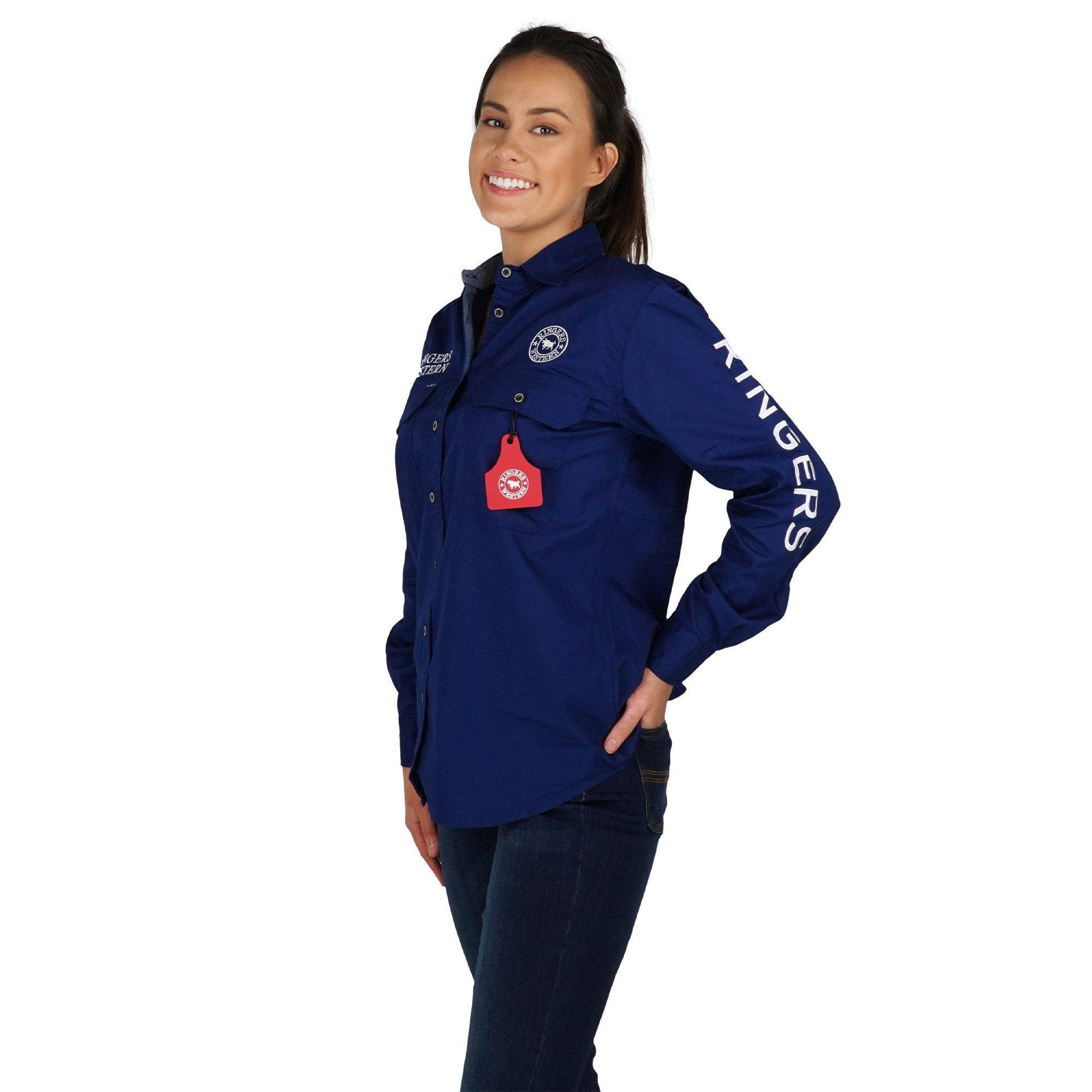 Signature Jillaroo Womens Full Button Work Shirt - Navy - Ringers Western Toowoomba