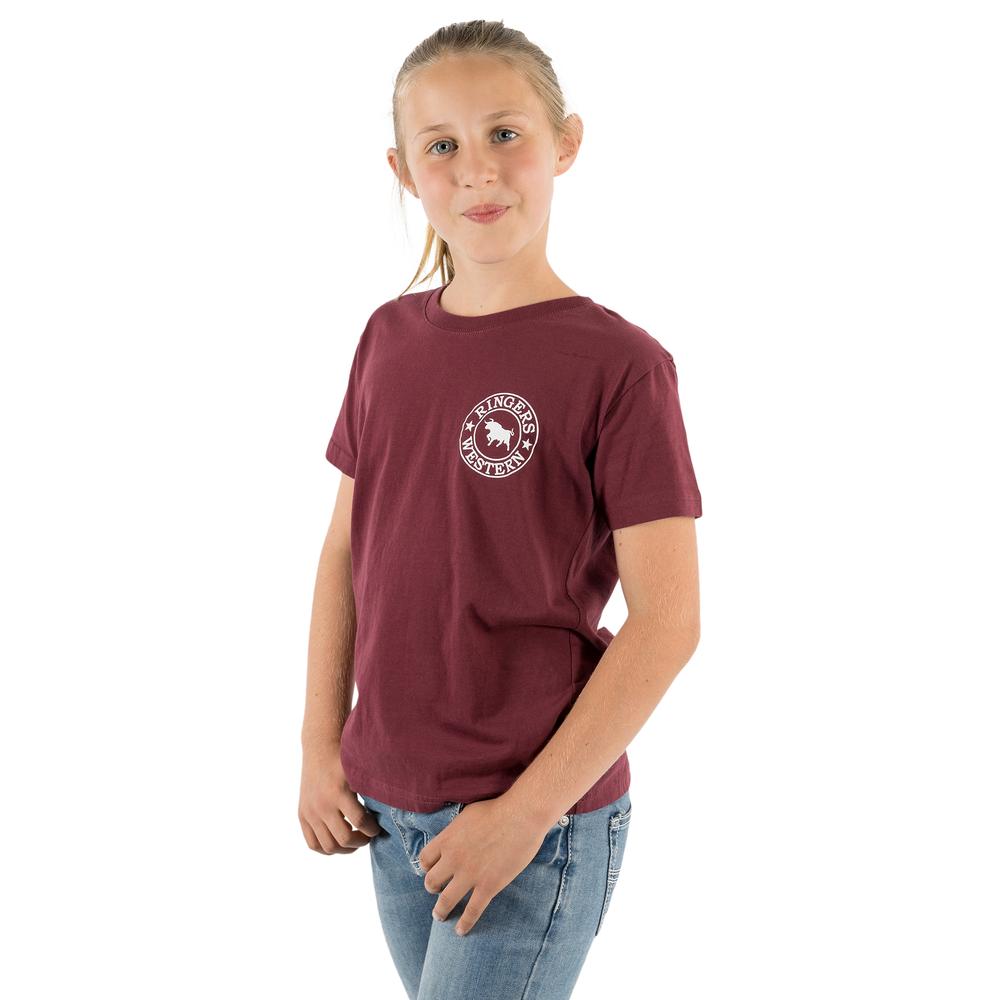 Signature Bull Kids Classic Fit T-Shirt - Burgundy/White
