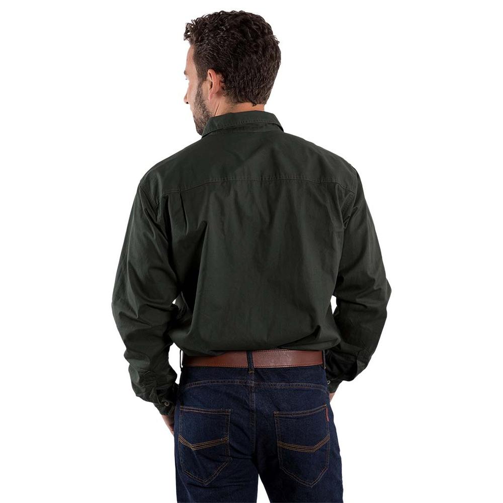 King River Mens Full Button Work Shirt - Cargo Khaki