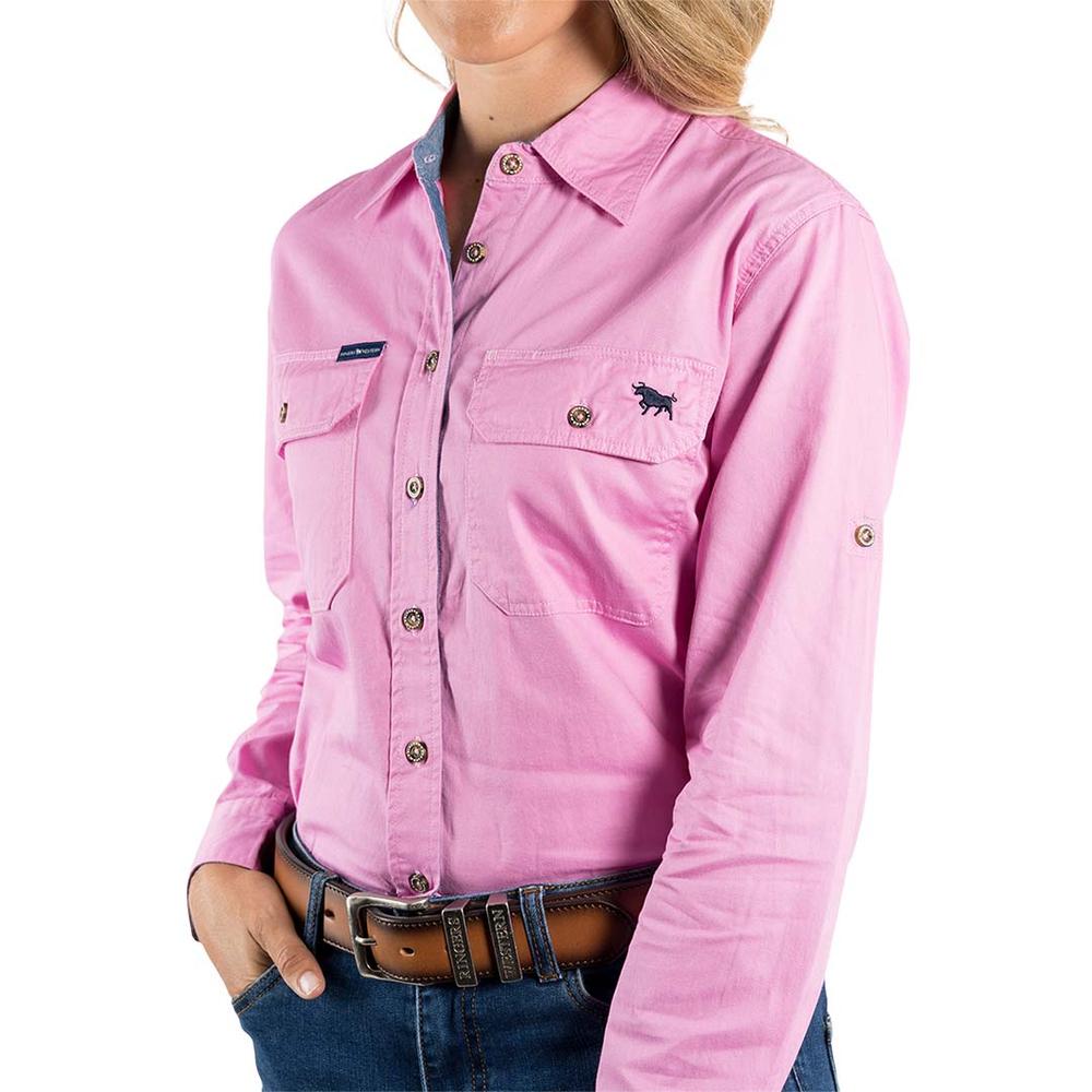 Pentecost River Womens Full Button Work Shirt - Pastel Pink
