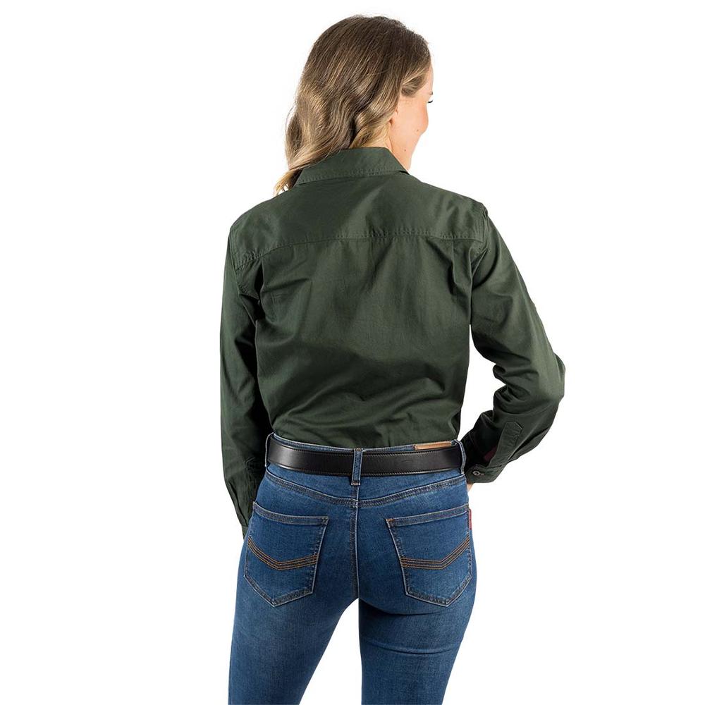 Pentecost River Womens Full Button Work Shirt - Cargo Khaki - Ringers Western Toowoomba