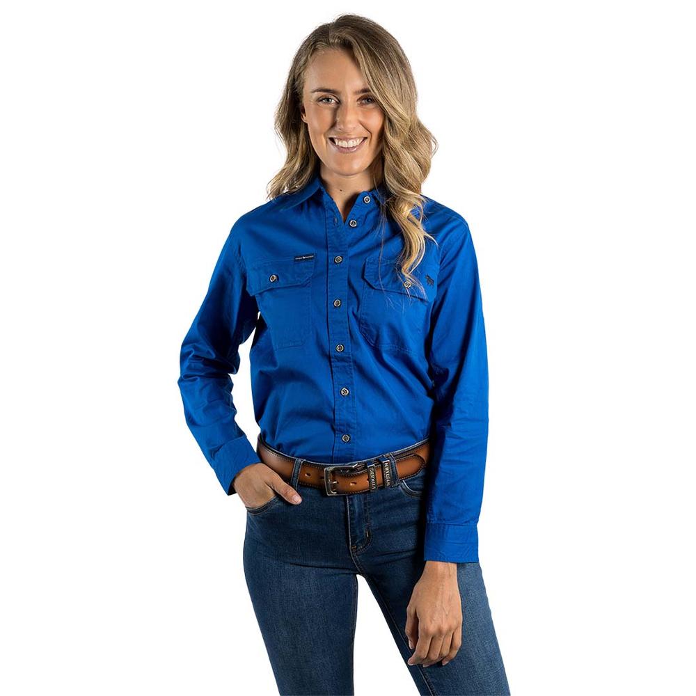 Pentecost River Womens Full Button Work Shirt - Royal Blue - Ringers Western Toowoomba