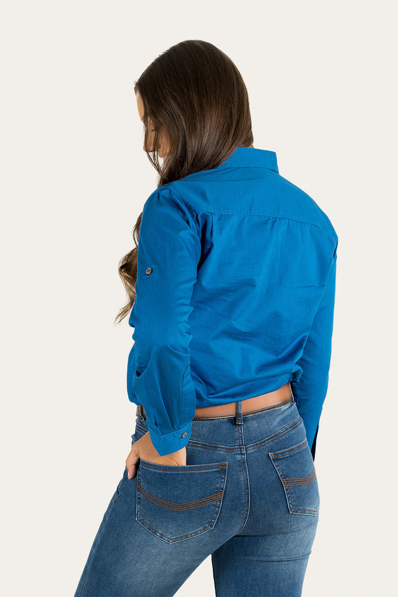 Pentecost River Womens Half Button Work Shirt - Snorkel Blue