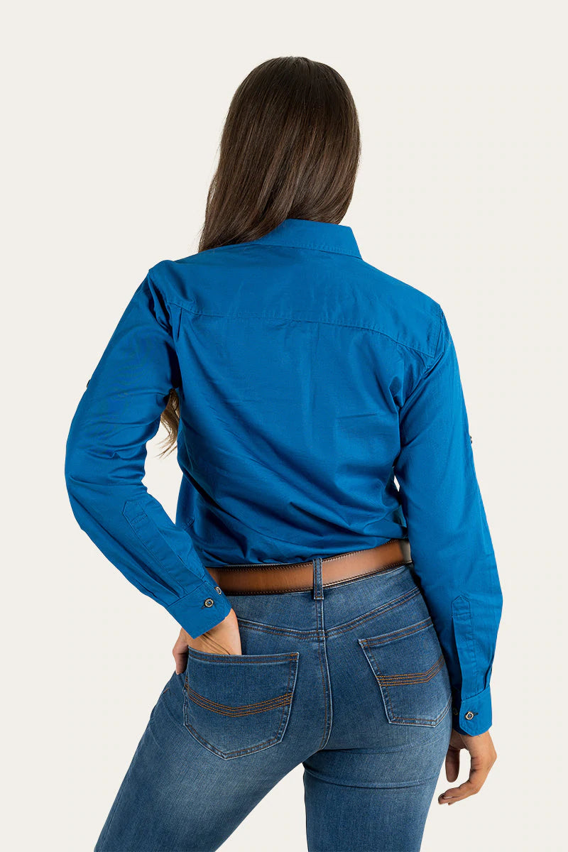 Pentecost River Womens Half Button Work Shirt - Snorkel Blue