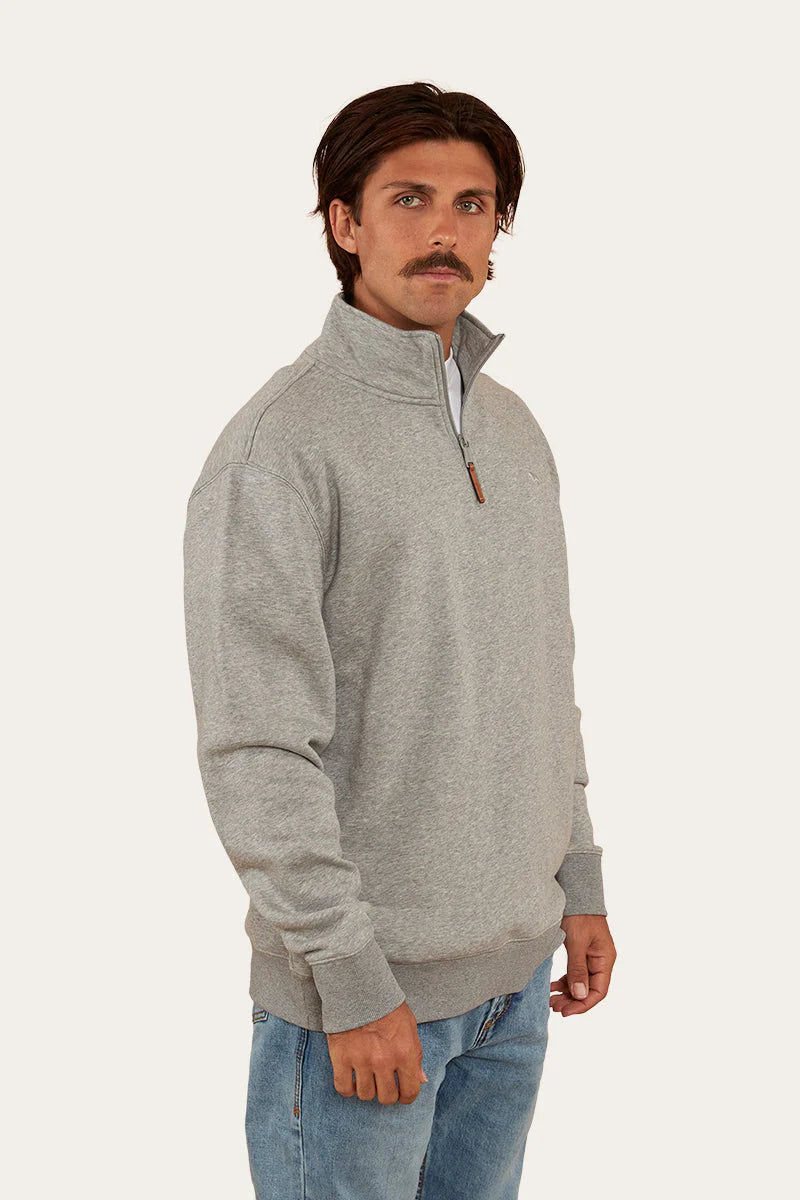 Strand Mens 1/4 Zip Crew - Grey Marle