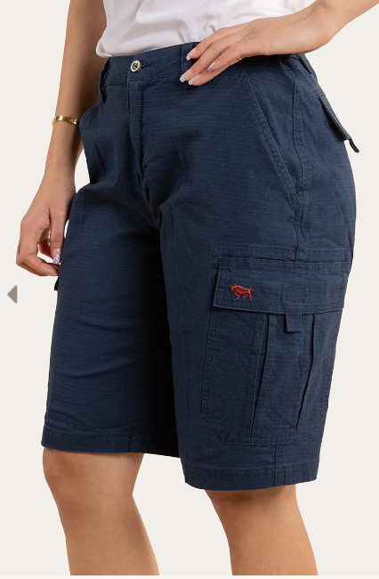 Clearwater Womens Ripstop Work Short- Dark Navy
