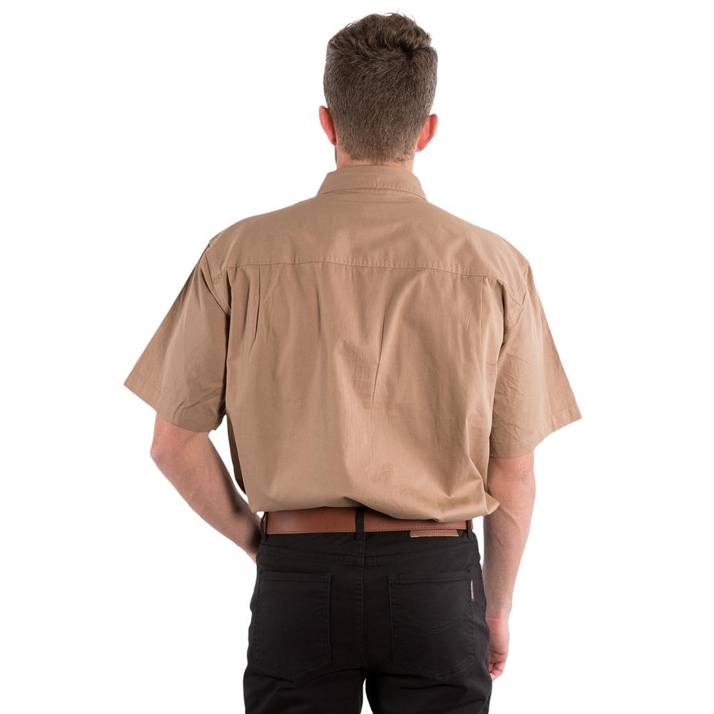 Lake Argyle Mens Short Sleeve Full Button Work Shirt - Clay