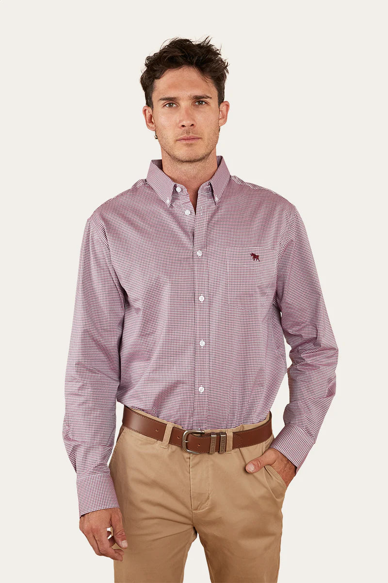 Heritage Mens Dress Shirt - Burgundy