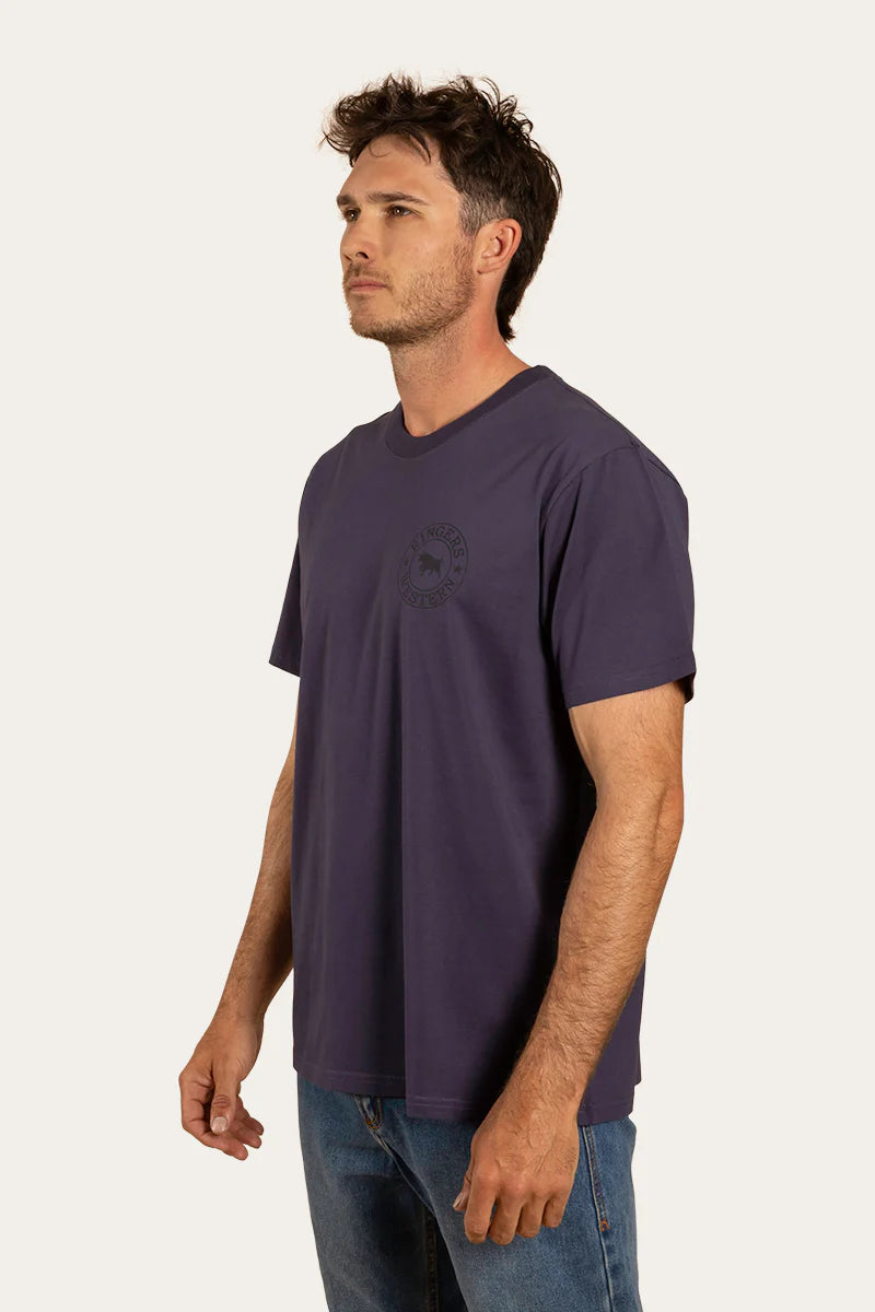 Signature Bull Mens Loose Fit T-Shirt - Washed Navy