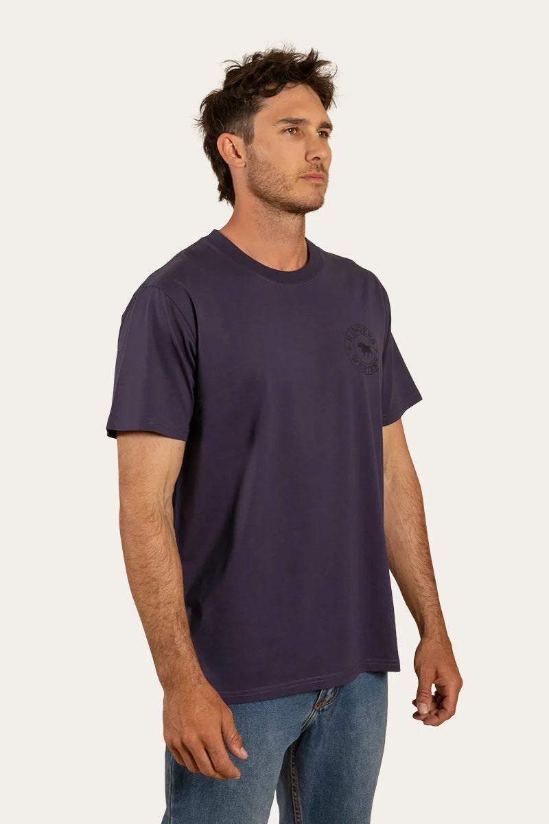 Signature Bull Mens Loose Fit T-Shirt - Washed Navy