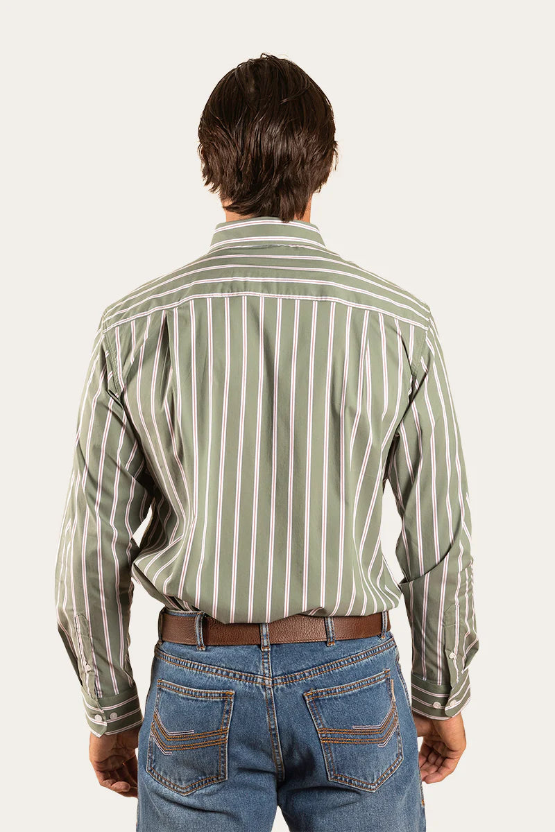 Heritage Mens Stripe Dress Shirt - Green