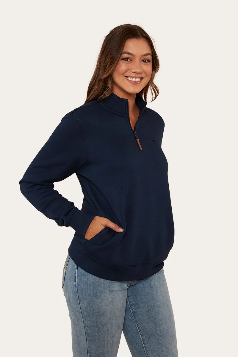 Peninsula Womens 1/4 Zip Crew - Navy