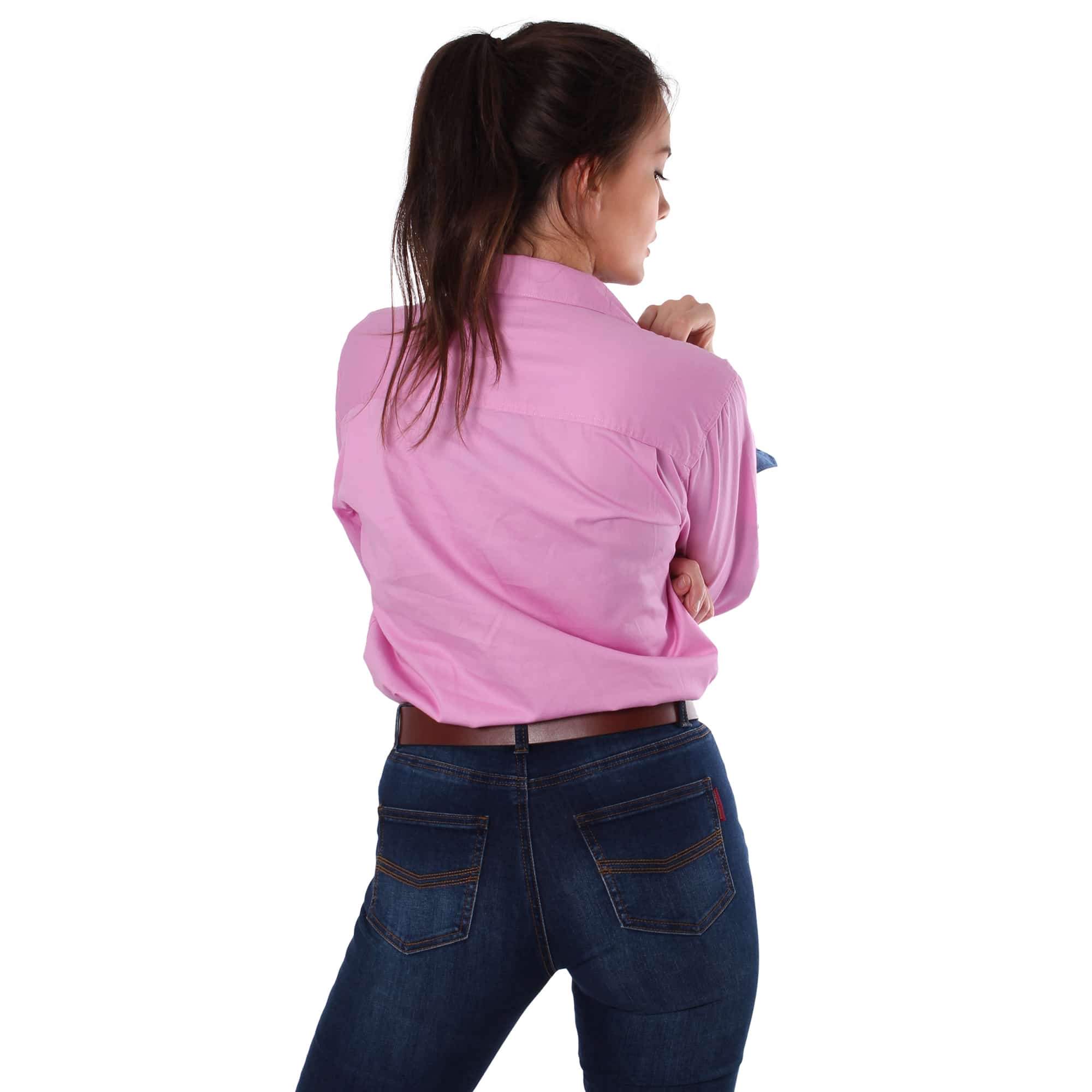 Pentecost River Womens Half Button Work Shirt - Pastel Pink