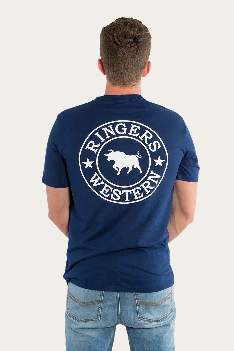 Signature Bull Mens Classic Fit T-Shirt - Navy/White