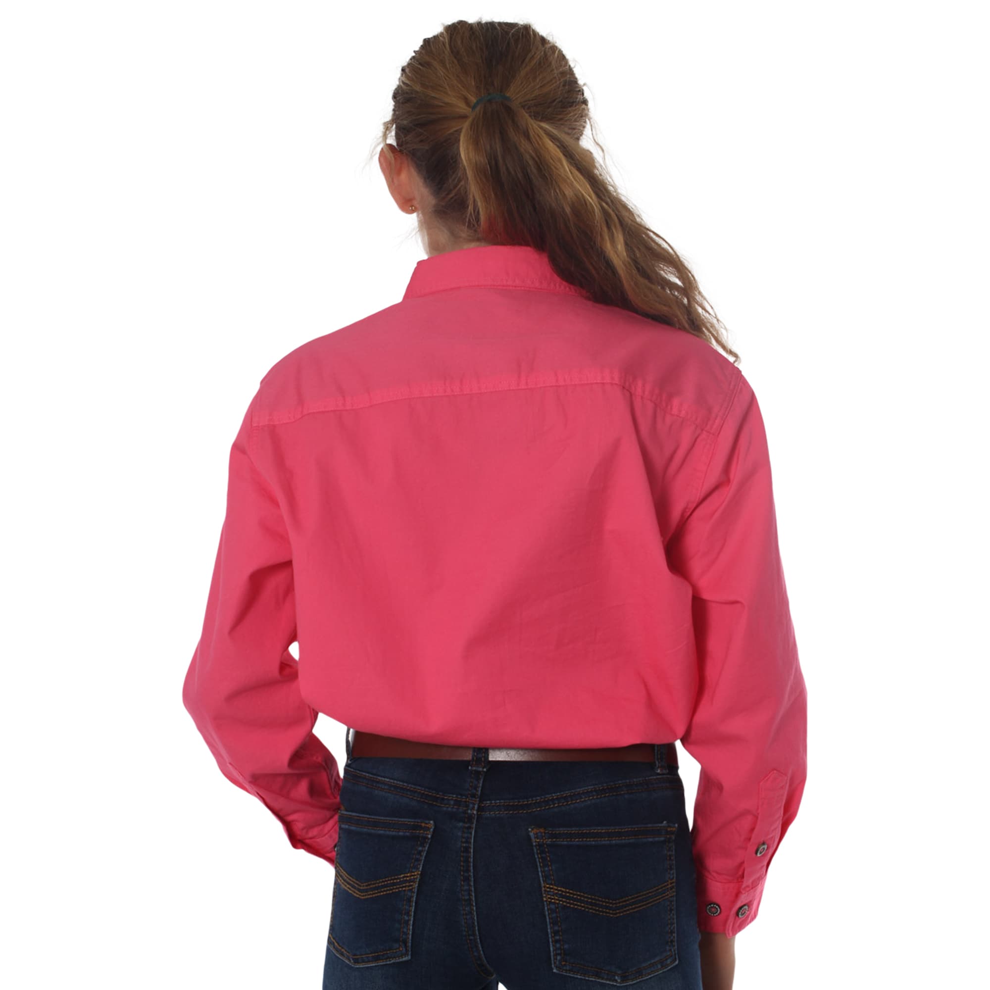 Ord River Half Button Kids Work Shirt - Melon