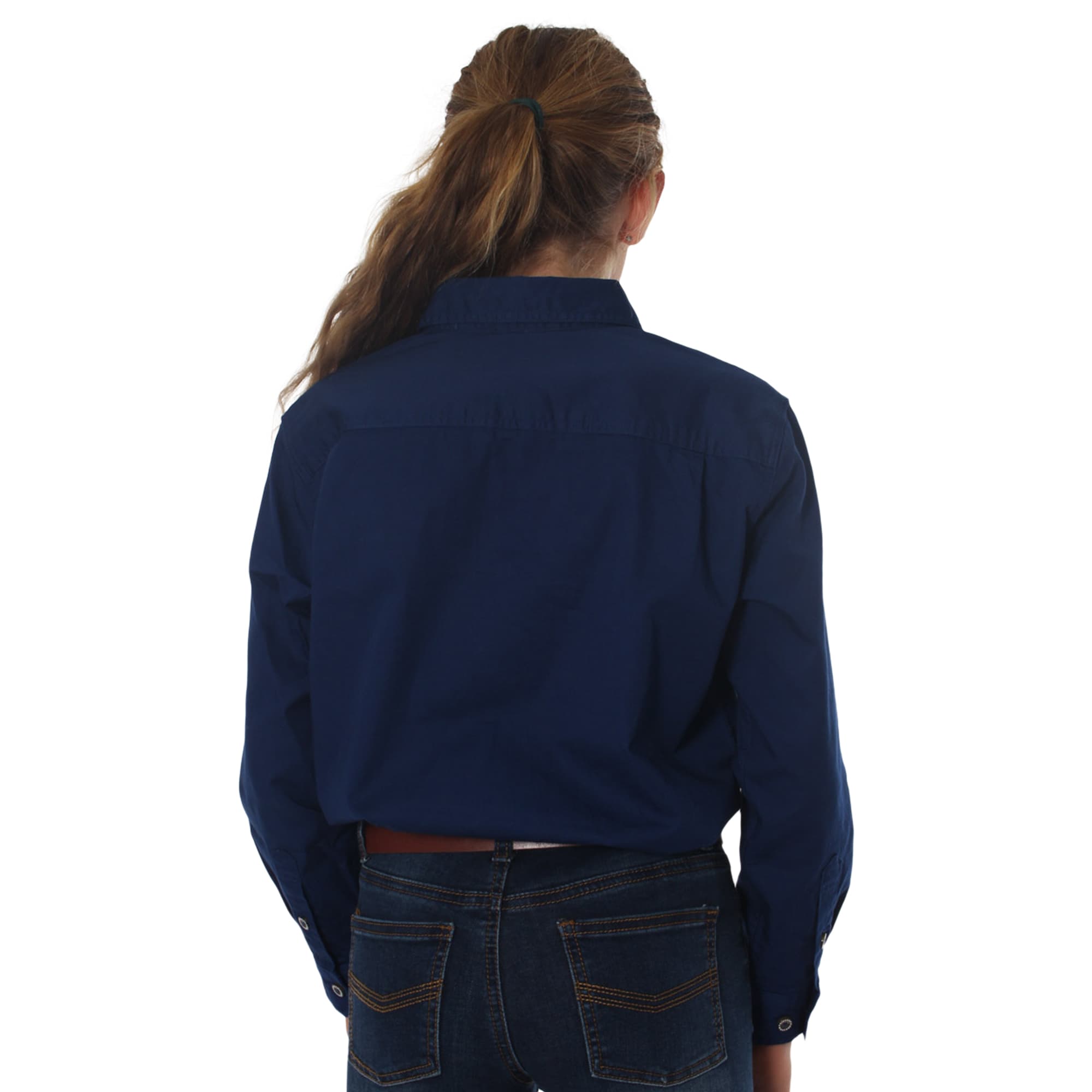 Ord River Kids Half Button Work Shirt - Navy - Ringers Western Toowoomba