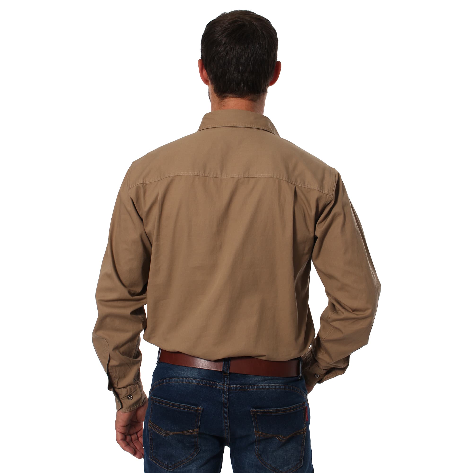 King River Mens Full Button Work Shirt - Clay