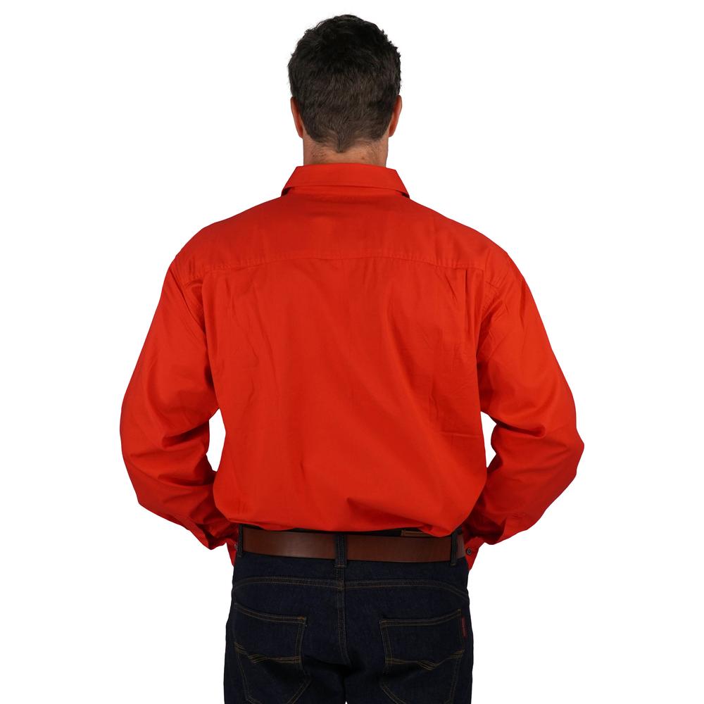 King River Half Button Work Shirt - Red